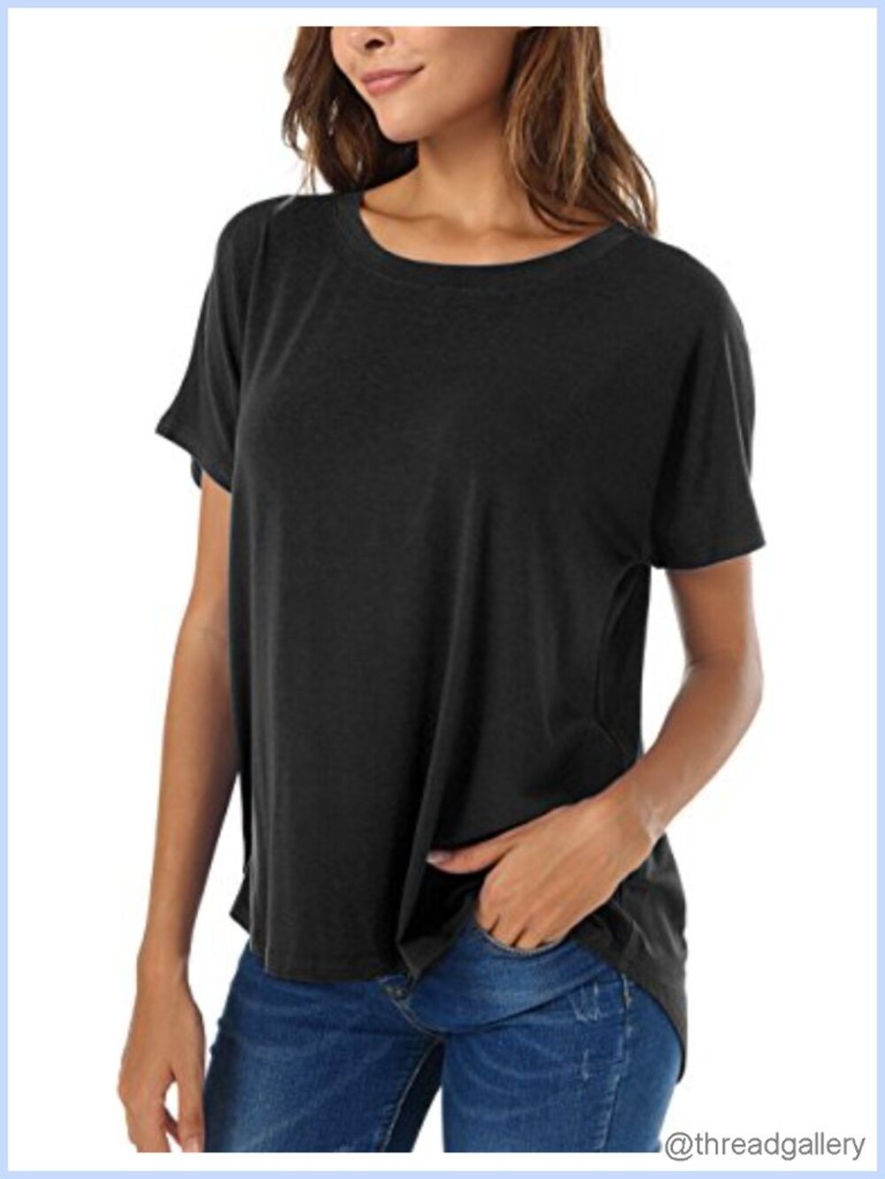 Women's Loose Fit Soft Short Sleeve Crew Neck Casual Tee Top